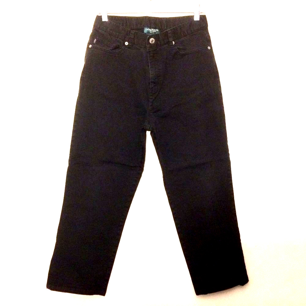 LAUREN RALPH LAUREN womens jeans size 10 black high waist zip cuff crop ankle